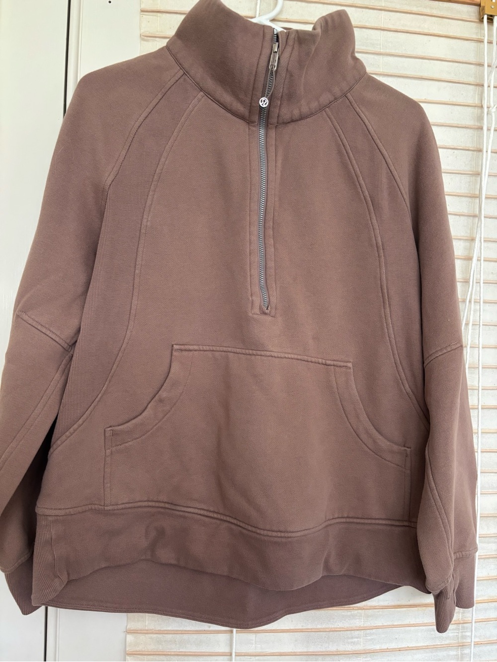 lululemon athletica Women's Half-Zip Pullover Sweatshirt - Brown/Taupe